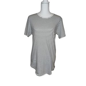 Women's PacSun Longer Fit High Low Short Sleeve Stripped Shirt Size Small